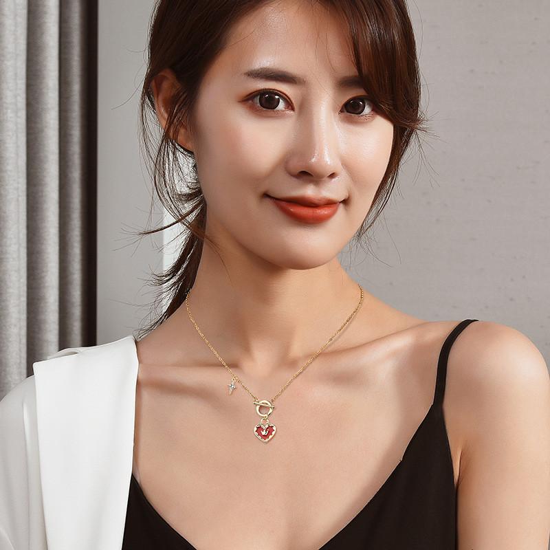 Elegante Titanstahl Herz Krone Halskette Für Damen Stilvolles Choker Design Geschenk