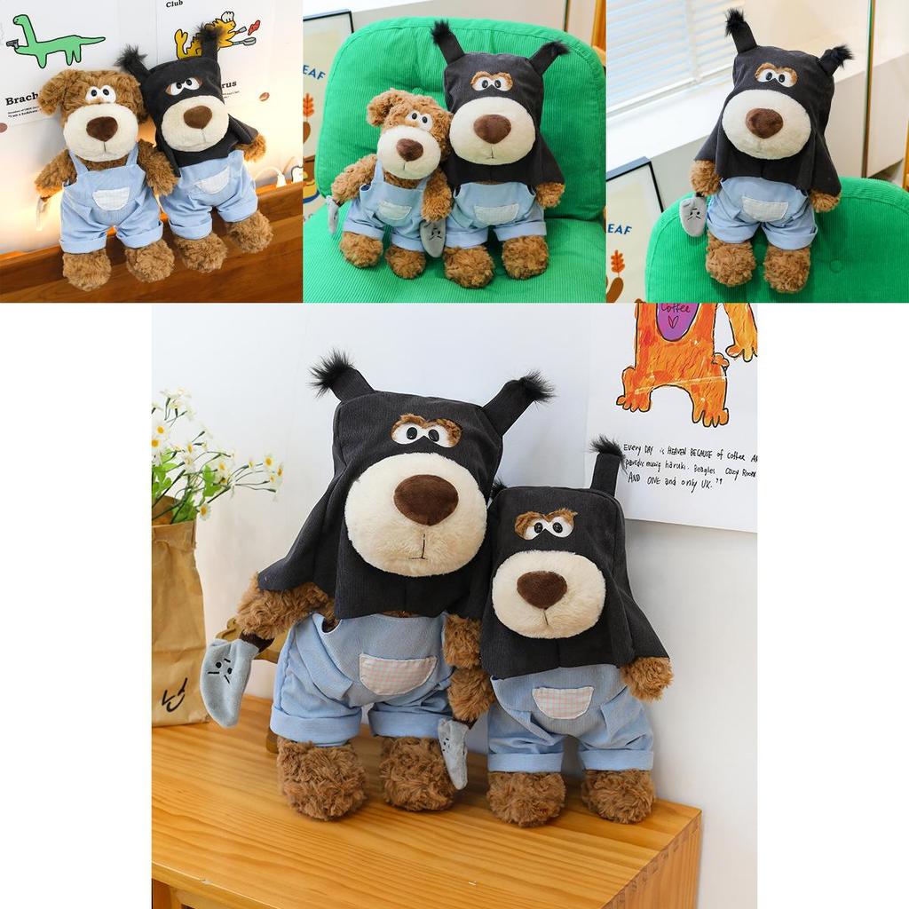 Plush Robbery Dog Toy With Pp Cotton Filling Cute Animal Sleep Pillow For Girls Gift