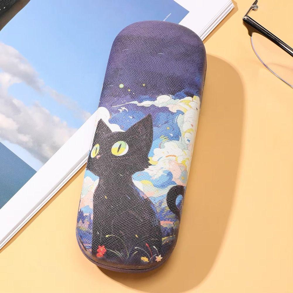 Portable Glasses Case Anti-Pressure Sunglass Storage Box New Cat Print Eyeglass Case
