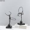 Minimalistisk Gymnastikfigurer Staty Skrivbordsdekoration Prydnader Abstrakt Gymnast Karaktär Metallskulptur Rum Estetisk Dekor