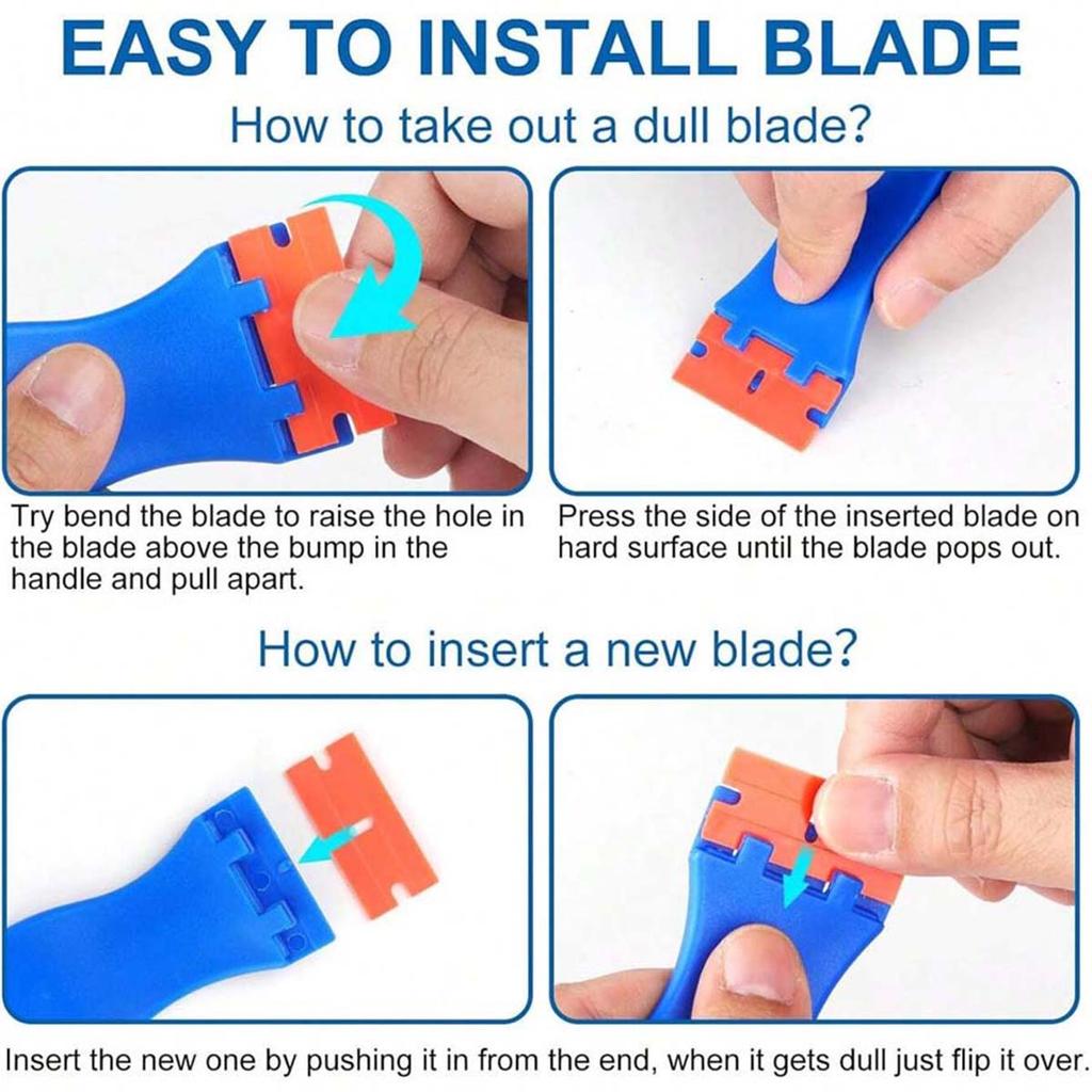 Răzuitor cu lame din plastic, Răzuitor de curățare pentru podea, aragaz, răzuire etichete și decalcomanii, autocolant pe geamul ferestrei mașinii