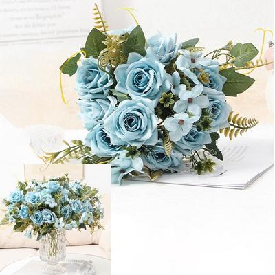 2 Bundle Artificial Roses Bouquet Fake Peony Flowers Home Decoration Accessorie Christmas Wedding Party Flower Arrangement