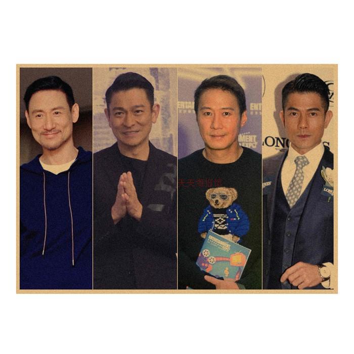 Four Heavenly Kings Group Photo Poster: Andy Lau, Leon Lai, Aaron Kwok, Jacky Cheung - Wall Art