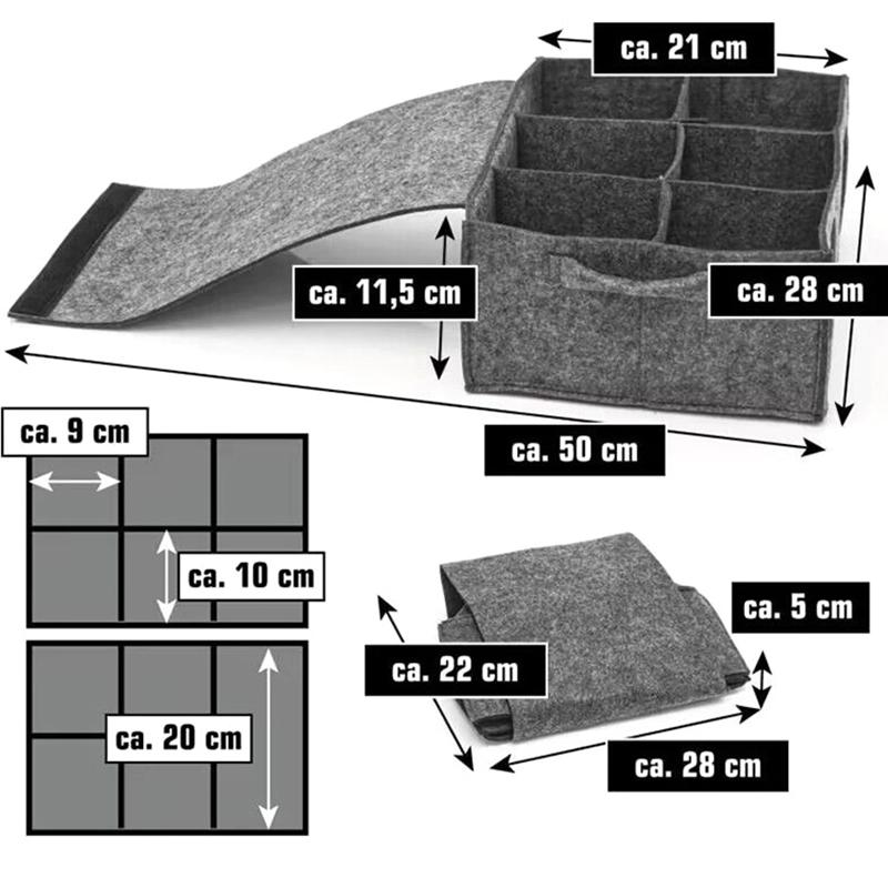 Felt Plate Dish Cup Storage Bag Holder Thicken Camping Tableware Containers Motorhome Kitchen Cupboard Layered Organization