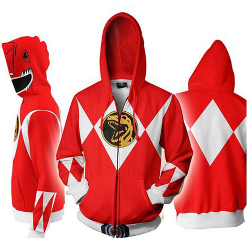 Mighty Morphin Power Rangers Cosplay 3d Printing Hoodie With Premium Quality