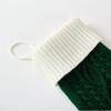 Large Capacity Knitted Christmas Stockings Santa Claus Cable Xmas Tree Hanging Decoration Green Knit Christmas Hanging Sock