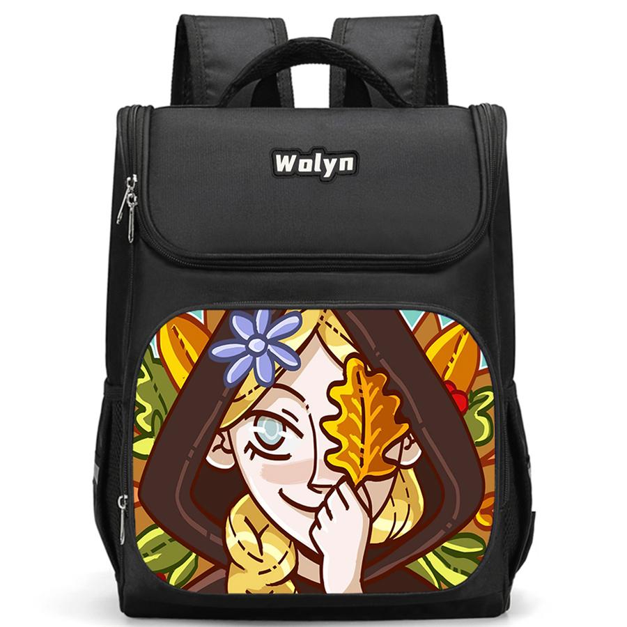 Schulrucksack mit mehreren Fächern, Geeignet für Jungen, Großer Cartoon-Wolfwalkers-Rucksack, Strapazierfähiger Kinderrucksack für 6-10