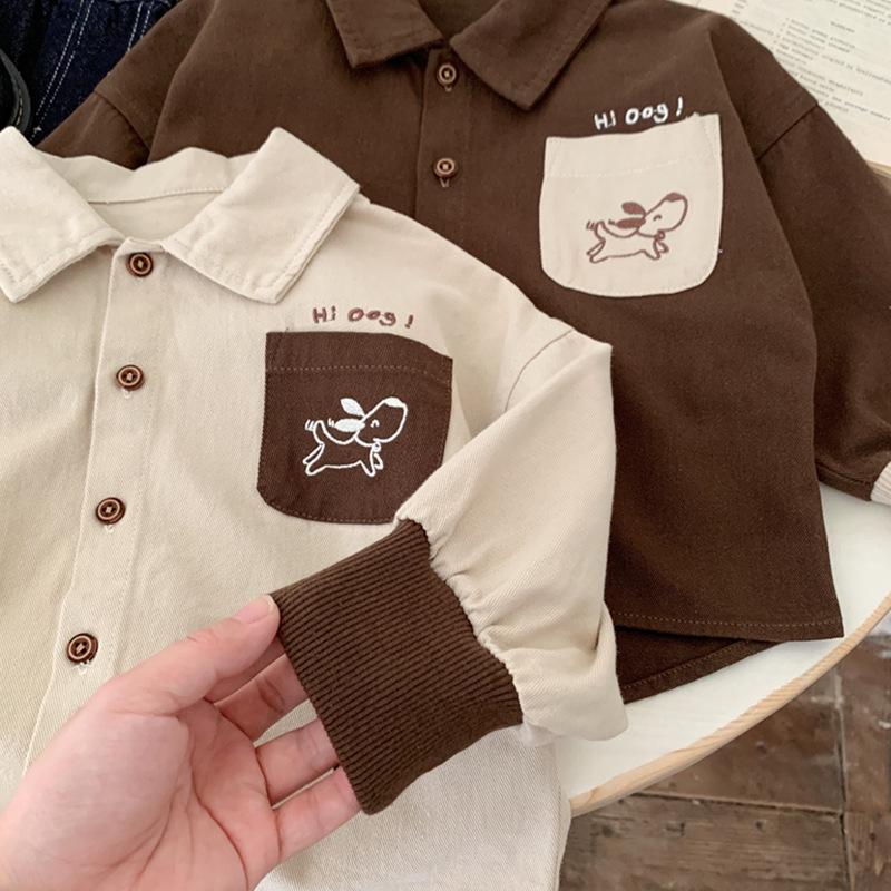 Boys' Autumn 2025 Fashionable Outing Baby Shirt Set for Spring/Autumn Season