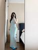 Women's French Style Sleeveless Knit Dress: Waist-Cinching Slim Fit, Summer Hip-Hugging Long Skirt