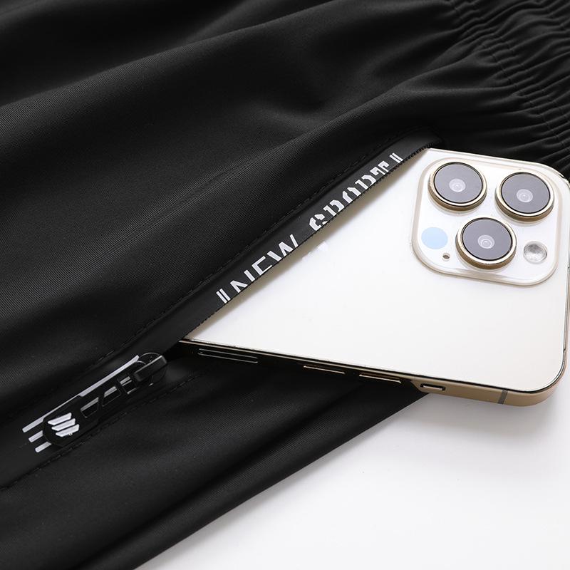 Men's Summer Ice Silk Quick-Dry Elastic Shorts - Lightweight, Breathable Sportswear for Youth.