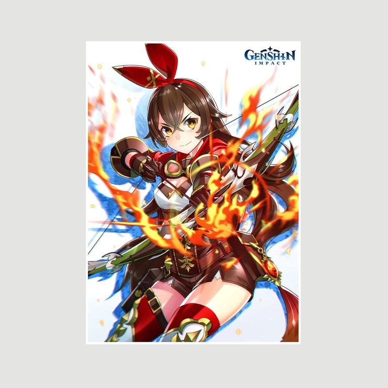 Genshin Impact Series Posters White Paper Anime Girl Poster Mural Home Decor Study Bedroom Bar Cafe Decoration Painting Wall Art Prints