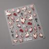 Nine-tailed Fox Chinese 5D Soft Reliefs Self Adhesive Nail Art Stickers Fox Mask Red Equinox Flowers 3D Manicure Decals