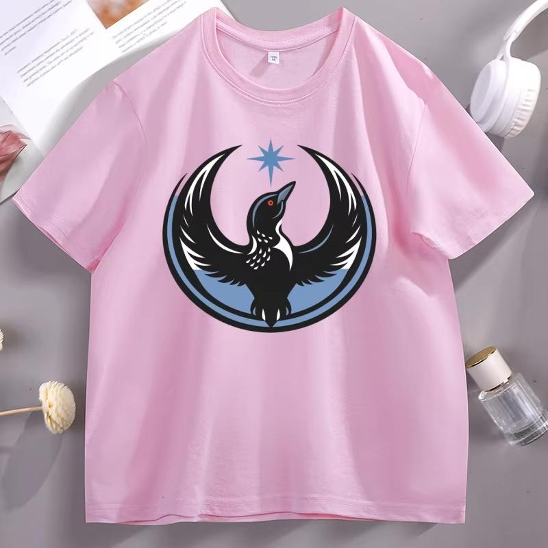 MN State Bird Loon Resistance TShirt Casual Round Neck Cotton Short Sleeve Tees Unisex Unisex Designer Comfortable Male Clothes