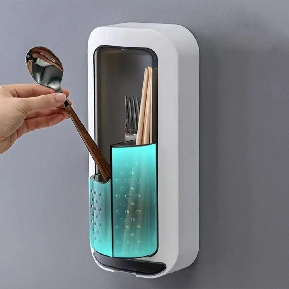 Dustproof Rotatable Toothbrush Holder Wall Mounted Chopsticks Cage  Household