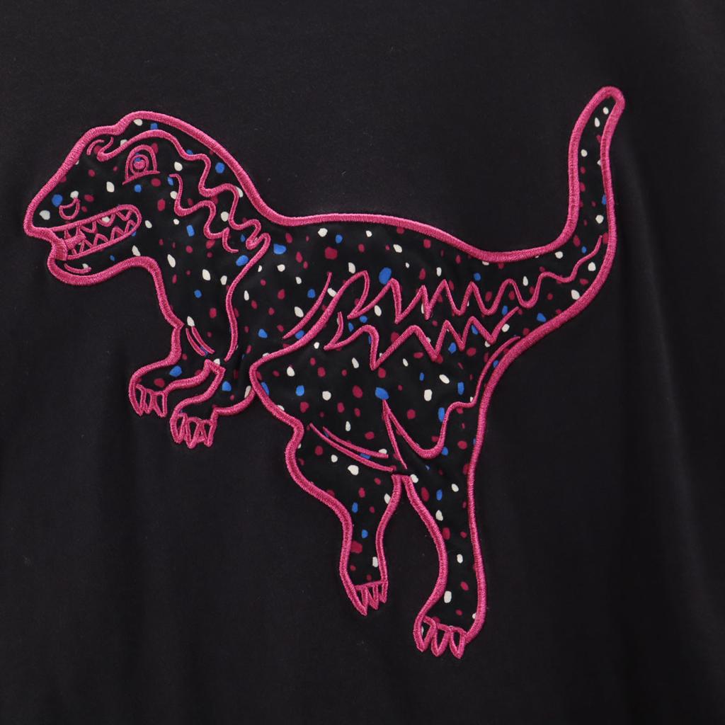 COACH Lexi Short sleeve T-shirt S black 1123 Dinosaurs Women Used