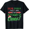 Dear Santa They Are The Naughty Ones Funny Christmas Gifts Short Sleeve T-Shirt