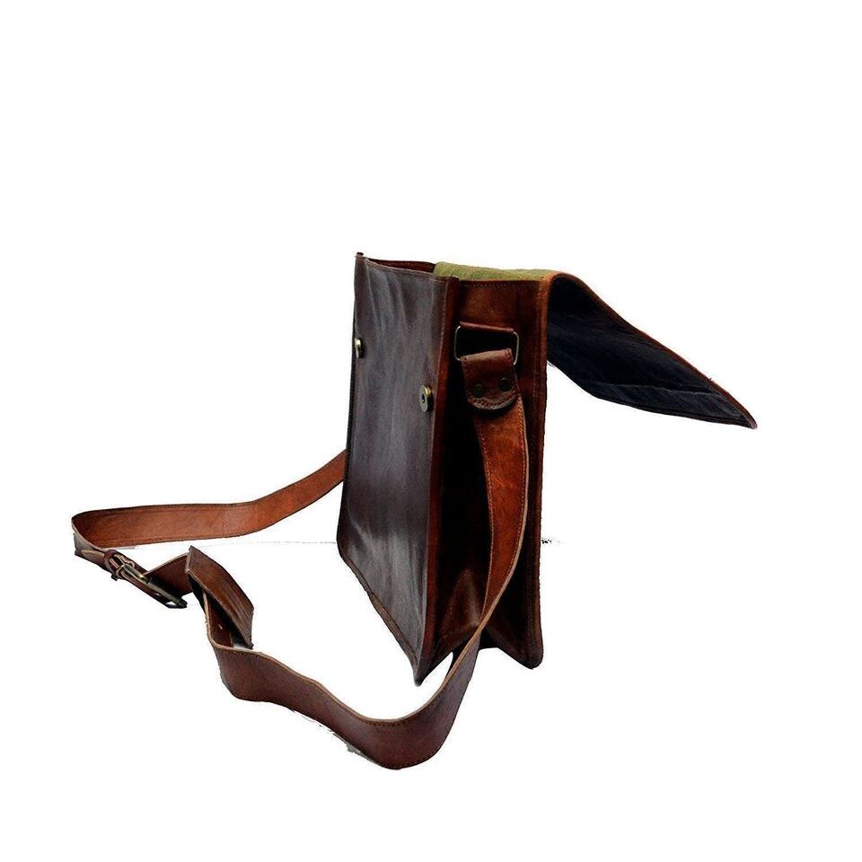 Skórzana torba listonoszka na ramię w stylu vintage, męska, teczka na laptopa