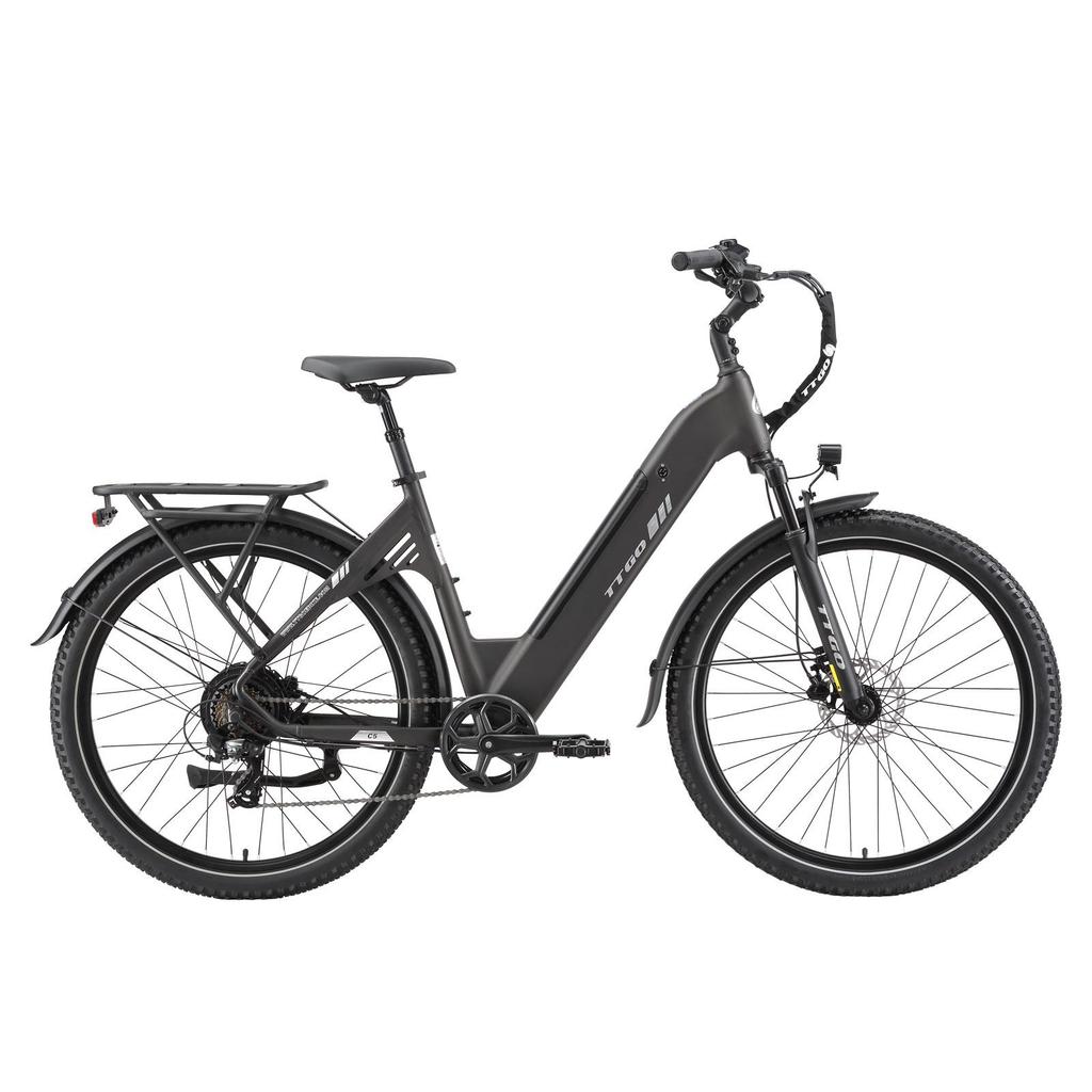 TTGO C5 Multi Terrain E-Bike 27 Zoll Breite Reifen 48V13,5Ah Akku 250W Motor 100KM Maximale Reichweite Outdoor Fahren Stadt Elektrofahrrad Mit ZweiSitzer