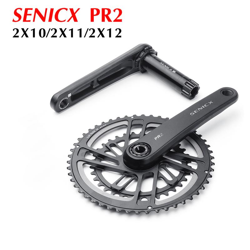 SENICX PR2 Road Bike Crank  Crankset 165/172/175mm CNC 50-34/52-36/53-39T 30/46T Double Chainring DUB Crankset 34-50T
