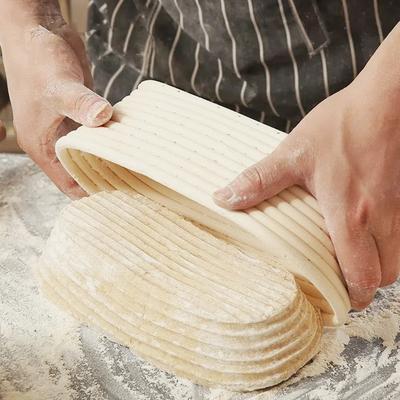 Ovaler Gärkorb Brot Gärung Handgemacht Banneton Brotform Korb Weide Rattan Korb Einlage Körbe Teig Gehen lassen