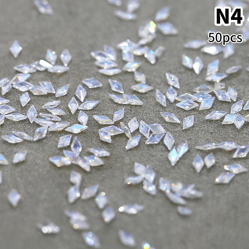 50 Buc Mini Strasuri Cristal pentru Nail Art Diamante Flatback Formă Mixtă Sclipici DIY Unghii Manichiură de Lux Accesorii