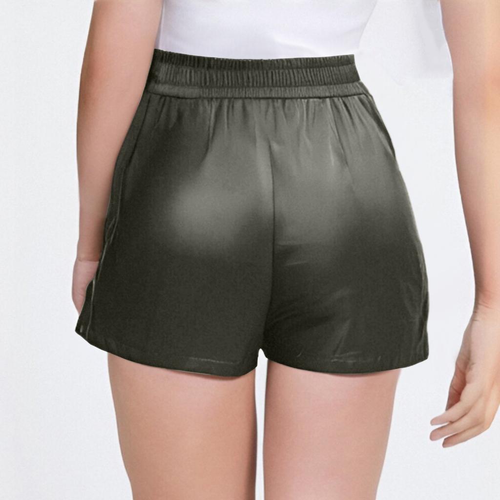 Mädchen Mode PU Leder Elastische Taille Lässige Kurze Hosen Rock