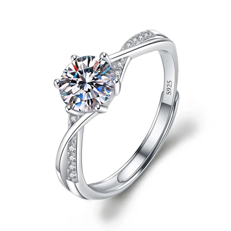 Imitation Diamond Ring For Women Girls Adjustable Opening Finger Ring Senior Exquisite Jewelry Wedding Bride Accessories