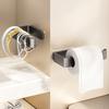 Space Saving Self Adhesive Wall Mounted Tissue Holder Kitchen Storage Organizer Dual Purpose Toilet Paper Hand Towels No Drill