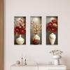 3 Sheets 3D Flower Vase Wall Stickers Faux Floral Wall Decals Peel And Stick Wall Art Mural for Living Room Bedroom Office Home Decor