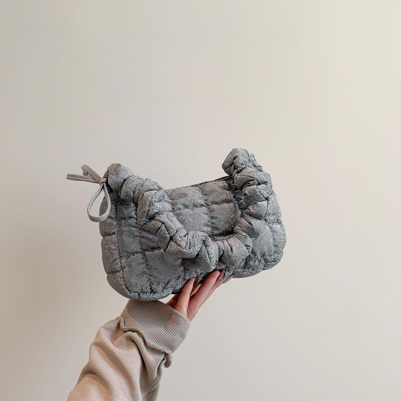 Trendy Cloud Shaped Handbag For Women Stylish Casual Commuter Tote In Black White Gray Gray