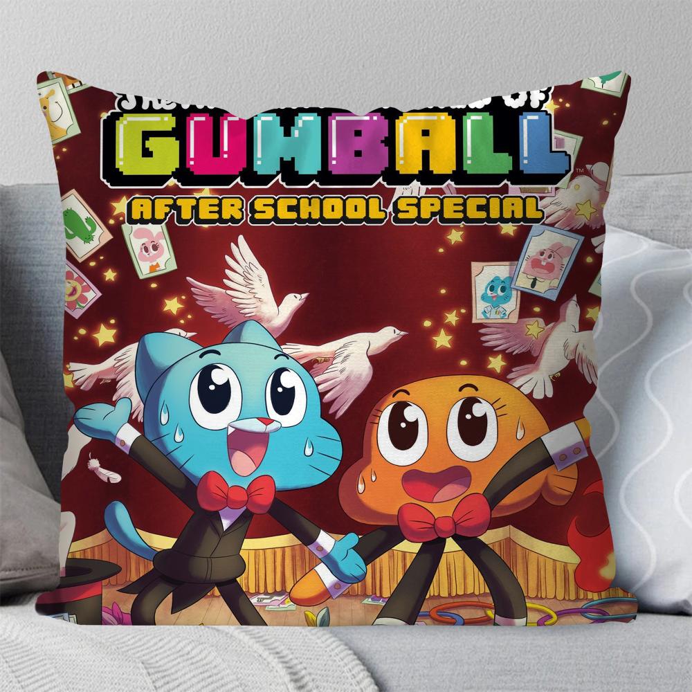 Cartoon The A-Amazing GumbalPillow Case Square Pillow Bedroom Sofa Leisure Comfort Cushion Car Living Room Home Decoration 40X40