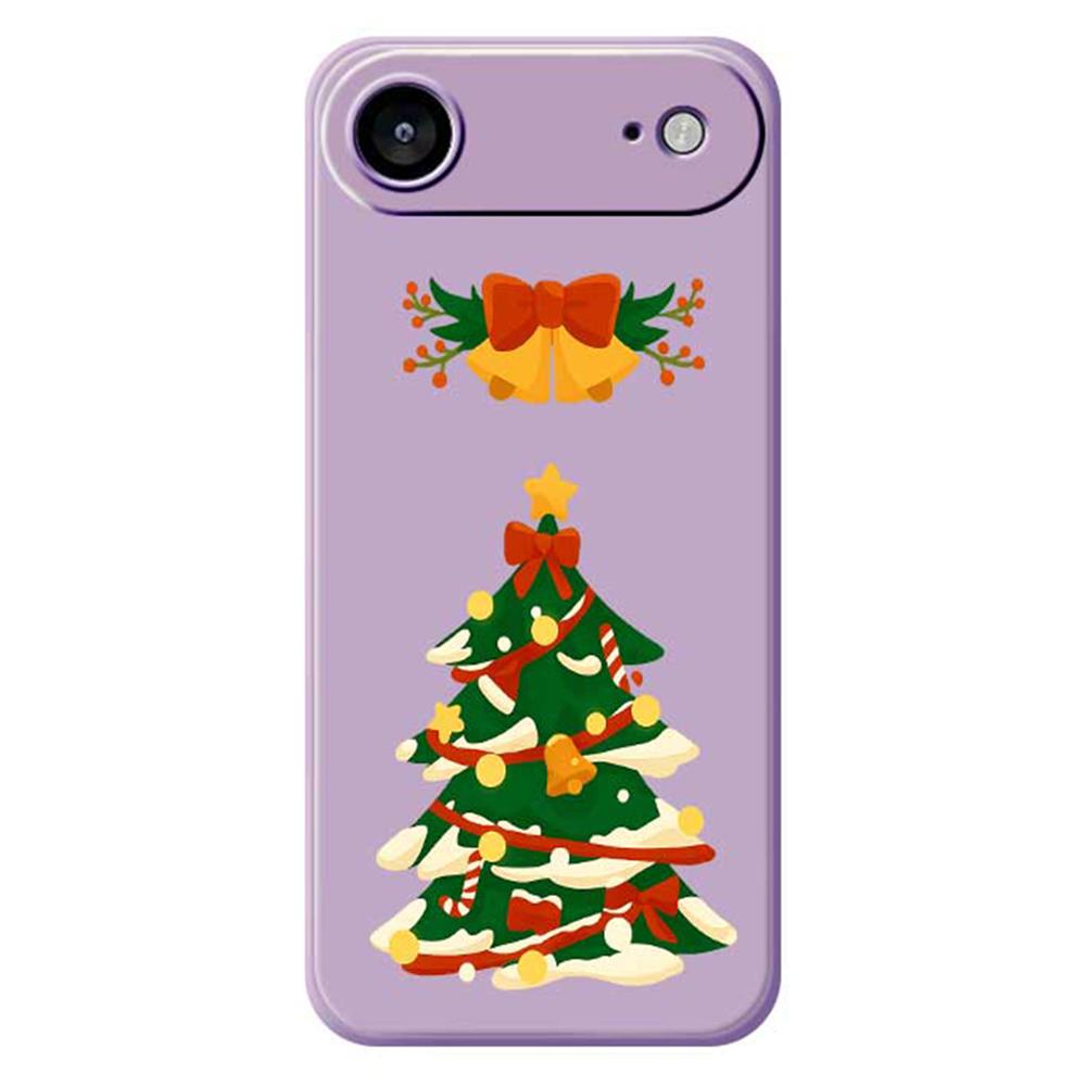 For iPhone Air Case Christmas Tree Bow Pattern Printing Straight Edge TPU Phone Back Cover