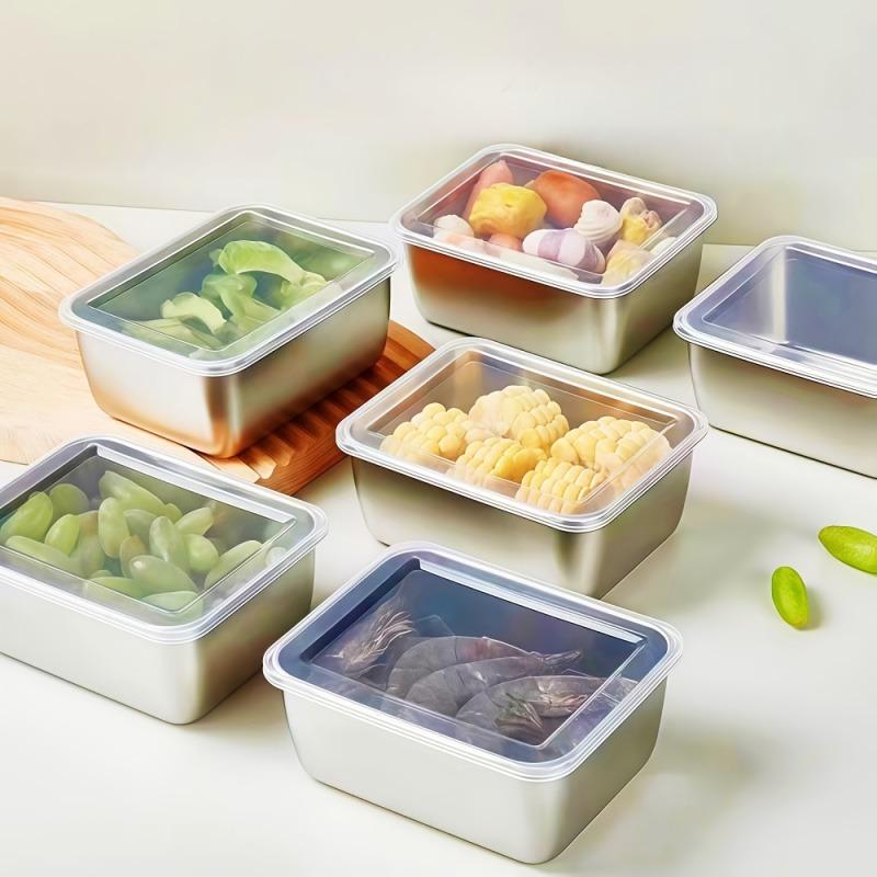 8pcs Stackable Stainless Steel Food Storage Containers with Airtight Lids, Suitable for Microwave and Meal Prep Use