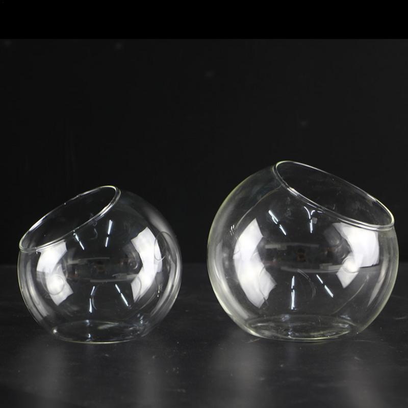 Plant Mini Glass Container Oblique Round Glass Container Oblique Glass Container Vase Plant Stand Fish Tank