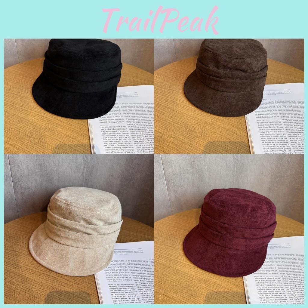 Vintage Suede Beret Hat Short Brim Newsboy Cap For Street Style And Daily Use