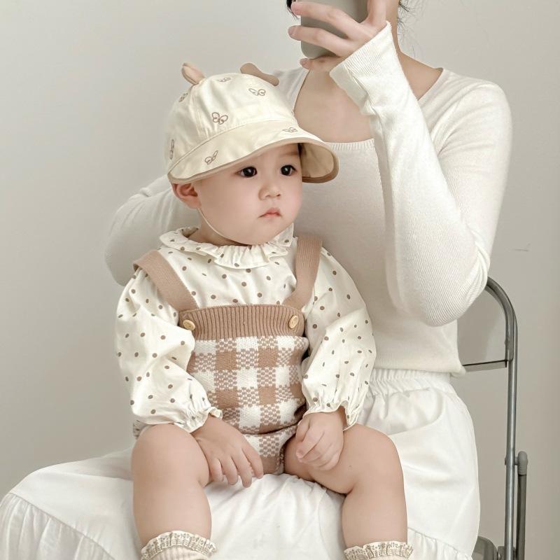 Children's Spring and Summer Pure Cotton Baby Fisherman's Hat Breathable Thin Baby Large Brim Sun Protection Pot Hat