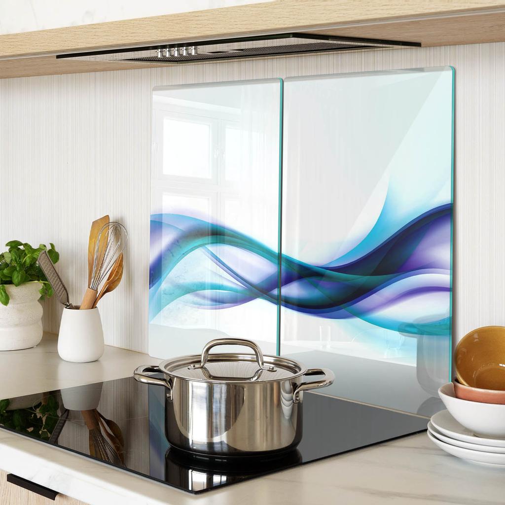 Durable and Stylish Glass Boards with Abstract Wave Pattern 2x30x52 Cm