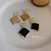 Silver Needle Geometric Square Sequin Metal Earrings Korean Ins Temperament Earrings Personality Temperament Advanced Earrings Batch