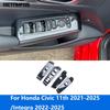 For Honda Civic 11th -2025 Integra -2025 Carbon Fiber Interior Armrest Window Lift Switch Cover Trim Car Accessories