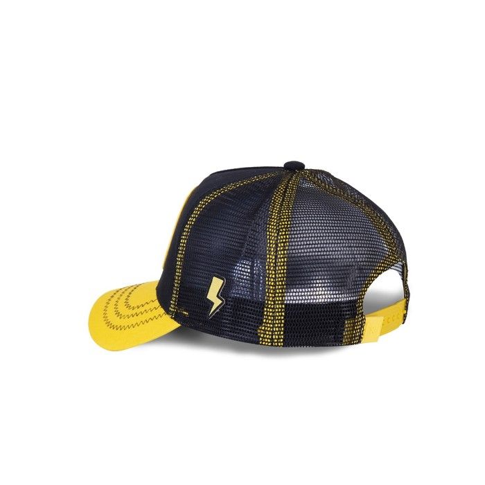 Capslab Casquette Trucker Pokemon Pikachu Homme - Trucker - Filet Rigide - Noir | Jaune | Gris - Visière Arrondie