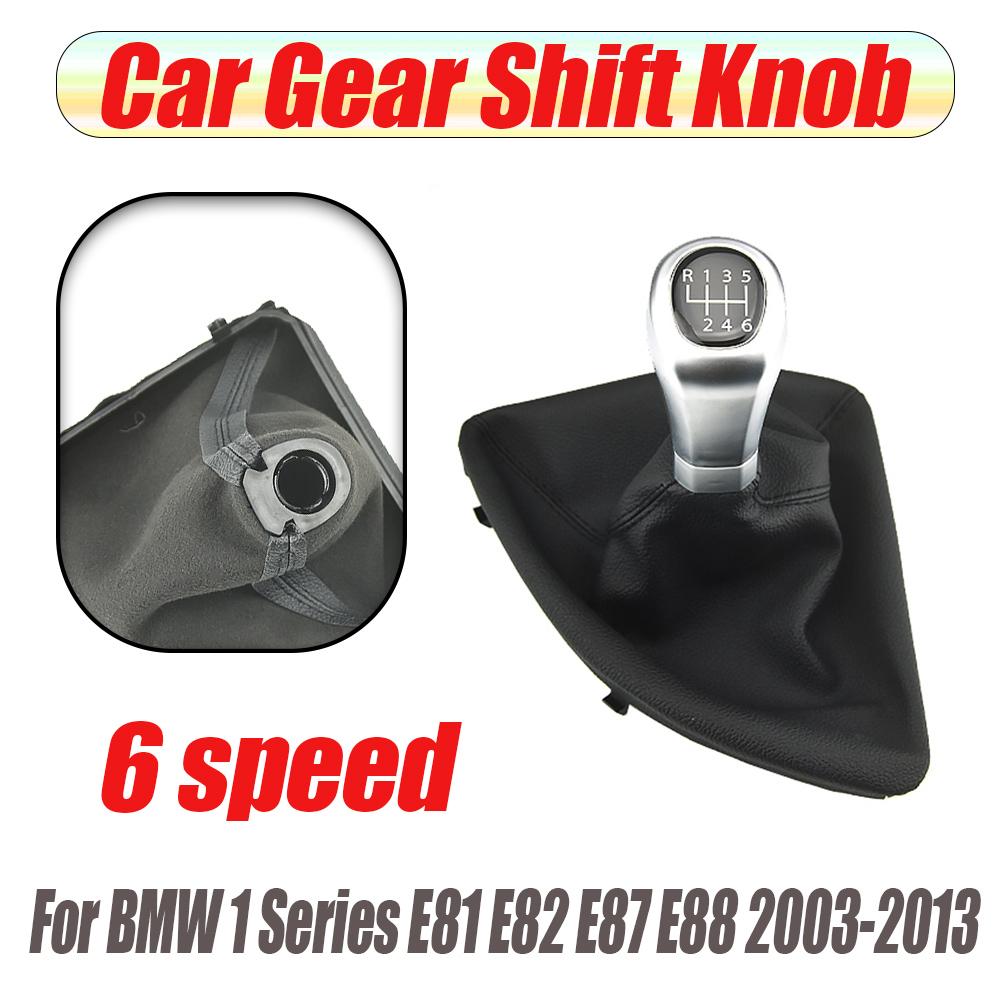 For BMW 1 Series E81 E82 E87 E88 2003-2013 Car-styling 5/6 Speed Level PU Leather Boot Gear Stick Shift Knob