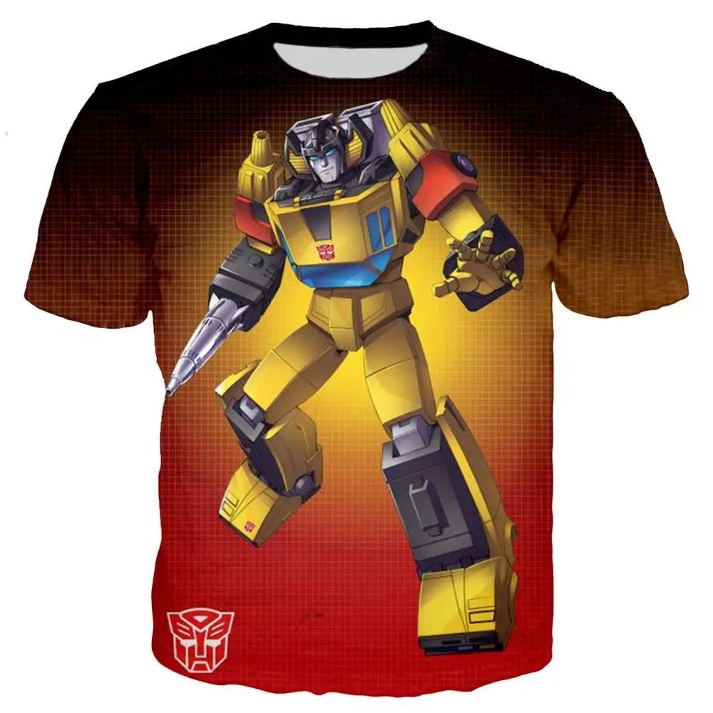 Kids Summer Transformation Robot 3d Print Boys T-shirts Kids Autobots Tees Children Summer Short Tops