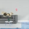 Nordic Metal Wall Art Sculpture with Ceramic Porcelain Flower Leaves Arrangement Decorative Hanging