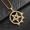Stainless Steel Trinity Celtic Knot Nordic Rune Pendant Necklace Retro Ethnic Irish Knot Lucky Amulet Jewelry for Men