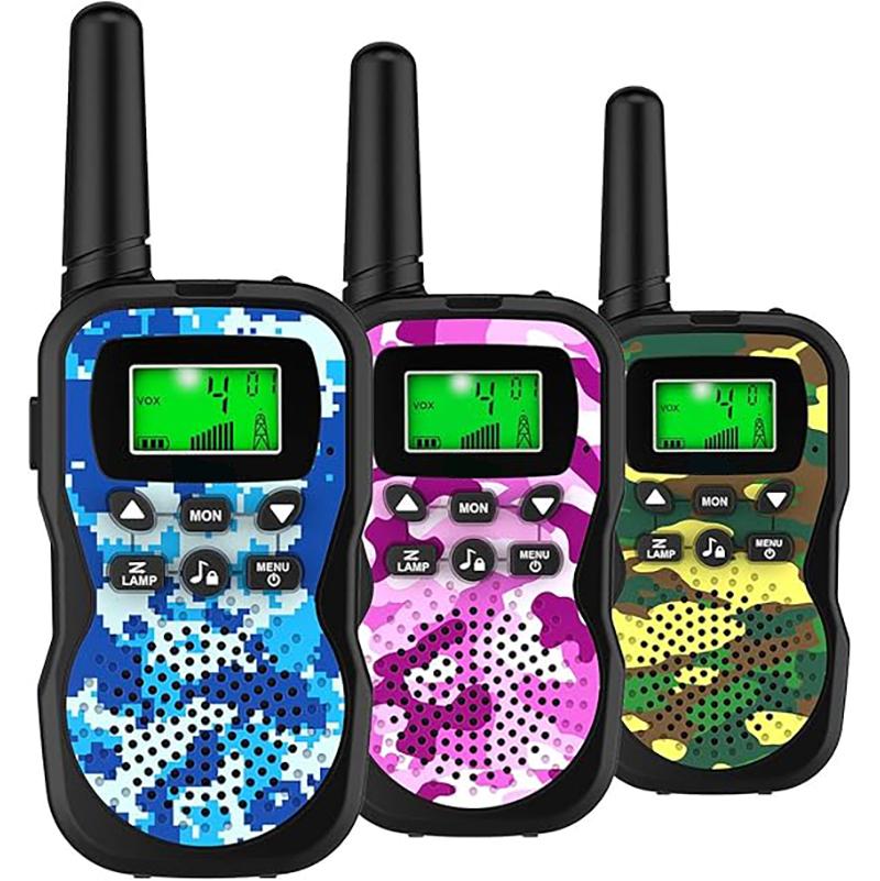 3 STuks Kinderen Walkie Talkie, 3KM Lange Afstand Draadloze Intercom, Ouder-Kind Interactie Speelgoed, Cadeau voor Kinderen (Batterijen vereist)