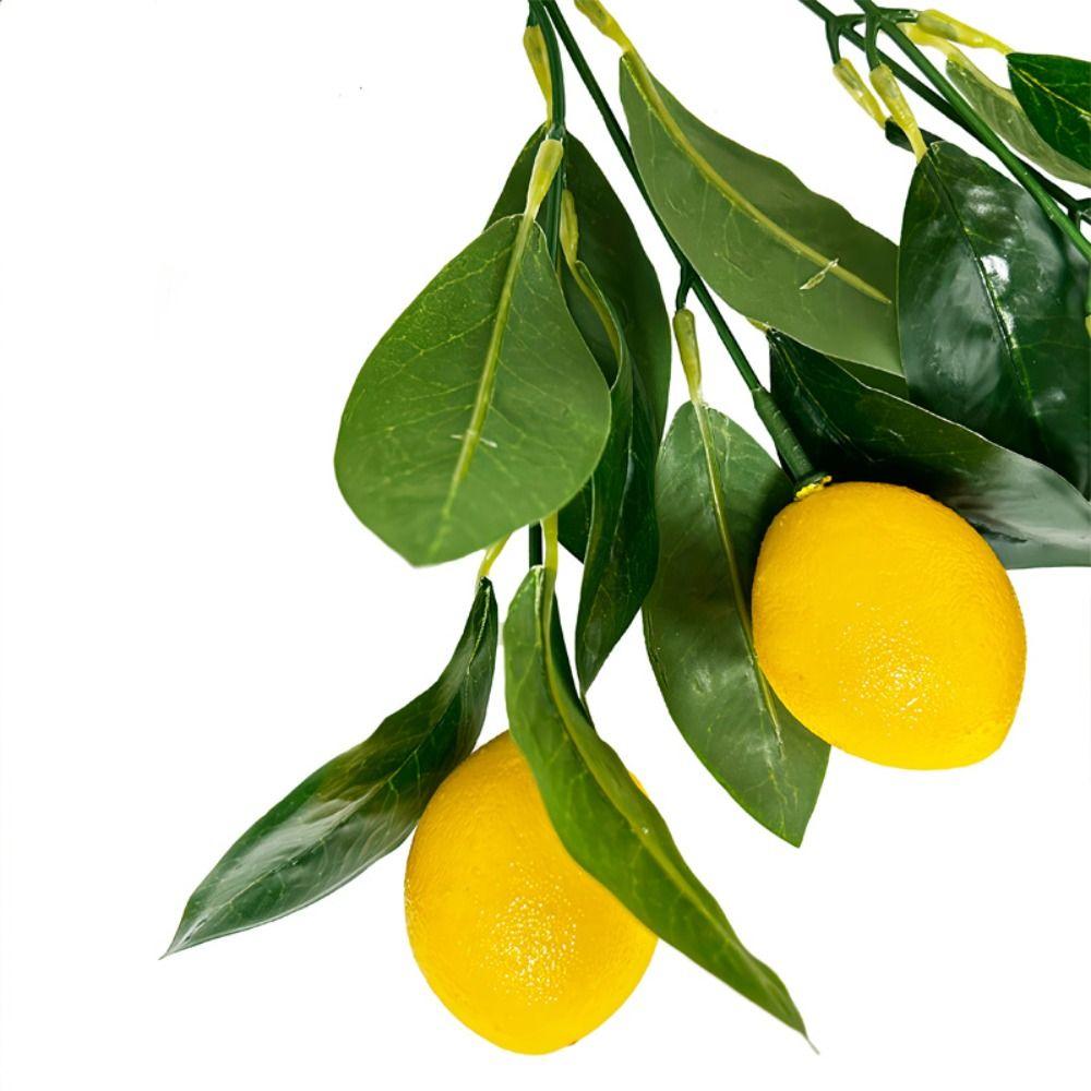 Handmade Artificial Lemon Branches Foam Fake Plants Simulation Lemon Fruit  Vase Decor