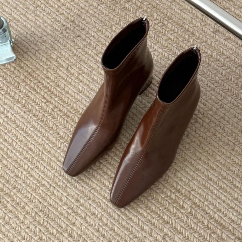 Rear zipper short tube European and American retro fashion boots 2025 new autumn and winter thin spice girl versatile personalized fashion boots women