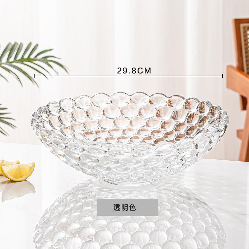 Colorful Crystal Glass Fruit Bowl Large Snack Dish for Home Living Room Dry Fruits Candy Serving Tray