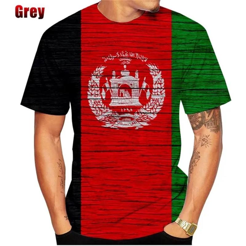 

Футболка з тривимірним друком у літньому стилі з прапором Афганістану. Чоловічий і жіночий одяг. Одяг із круглим вирізом. Топи з короткими рукавами. Вуличний одяг. Футболка. XXXL