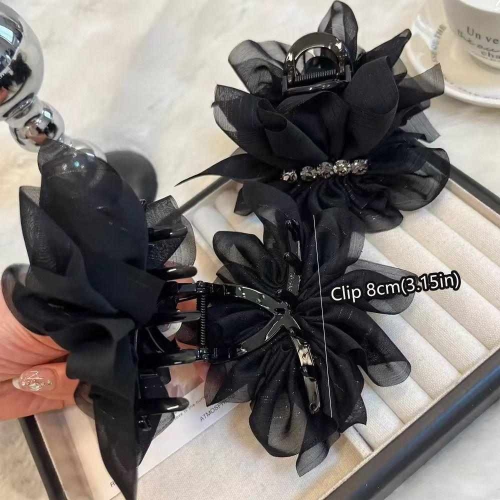 Quality Material Grab Clip Mesh Design Shark Clip Korean Fashion Ponytail Hair Clip  Hair Styling